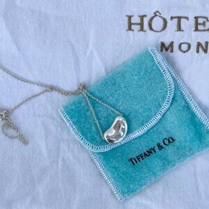 Tiffany & Co Elsa Peretti Silver 18mm Bean Necklace